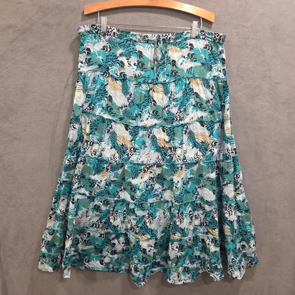 Kim Rogers Tiered Lined Maxi Skirt‎ Womens Size Small Boho Festival Casual